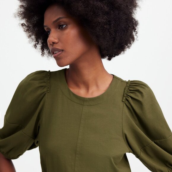 [NWT] Madewell Puff-Sleeve Tee in Olive - Picture 2 of 7